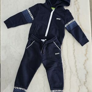 BOSS Kids Navy Tracksuit Set (2T)